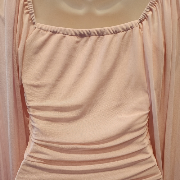 New Pink Bodycon Dress Pencil Dress with Bishop Sleeves Size S - Picture 7 of 7